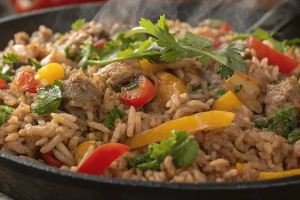 dirty rice with ground turkey. A lighter twist on Southern dirty rice using ground turkey and Cajun spices.
