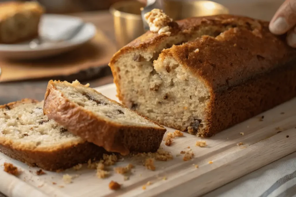 moist and fluffy 4 ingredient banana bread