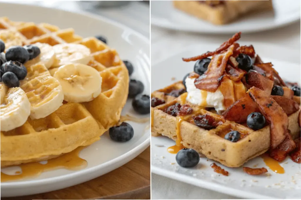 sweet and savory protein waffles variations