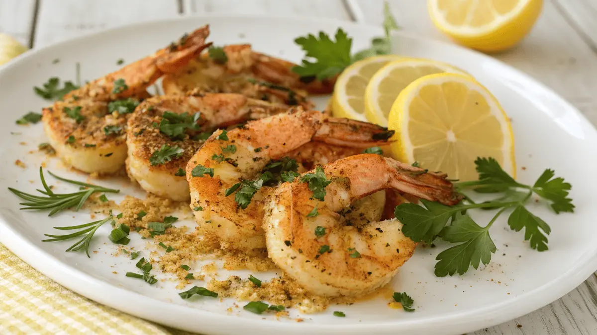 Grilled shrimp made juicy with a bold shrimp seasoning recipe, featuring spices and fresh lemon.