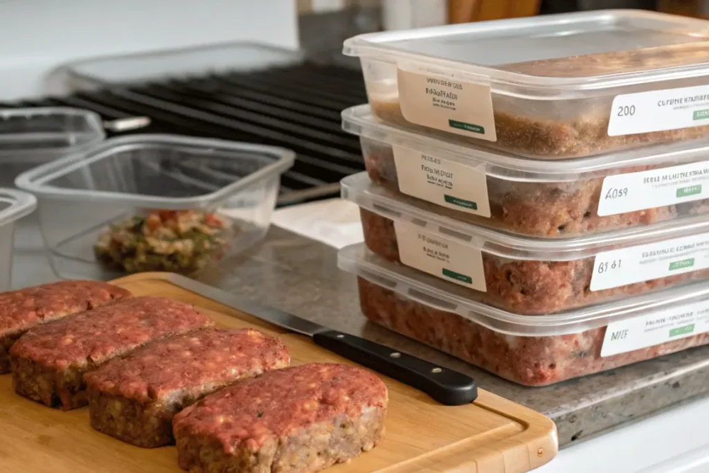 How to freeze meatloaf in bulk with labels and meal prep storage