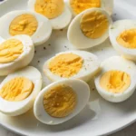 Hard-boiled eggs with toppings showing protein-packed snack options