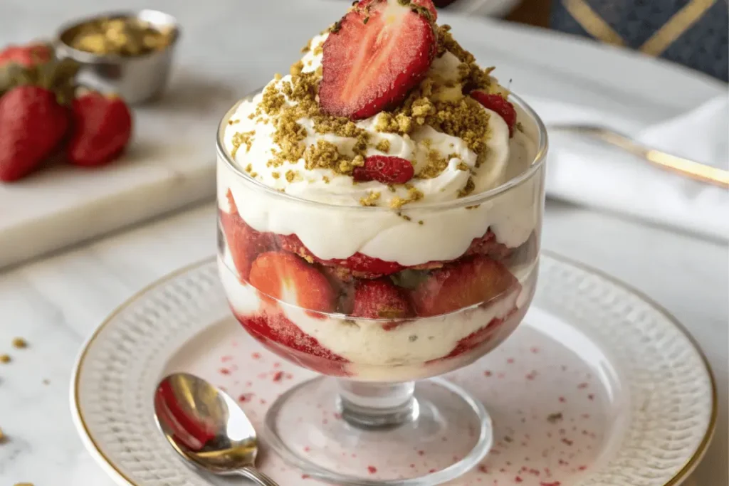 Luxury Dubai Strawberry Cup topped with gold and chocolate