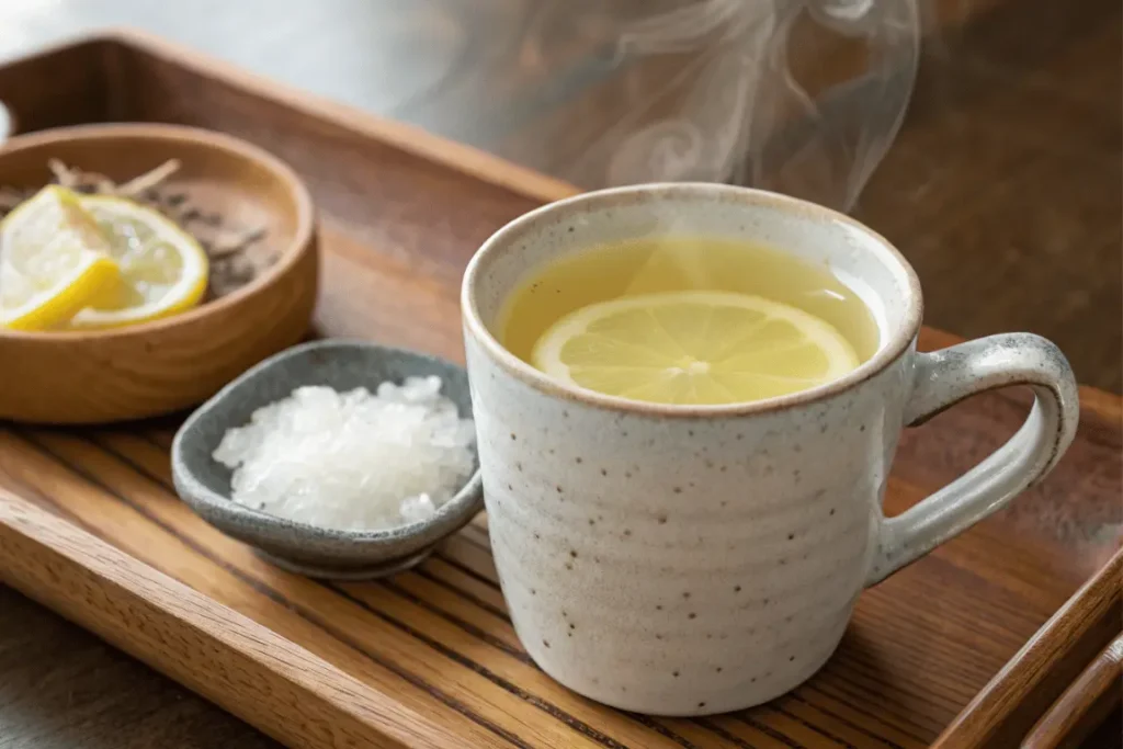 Japanese-style lemon salt water