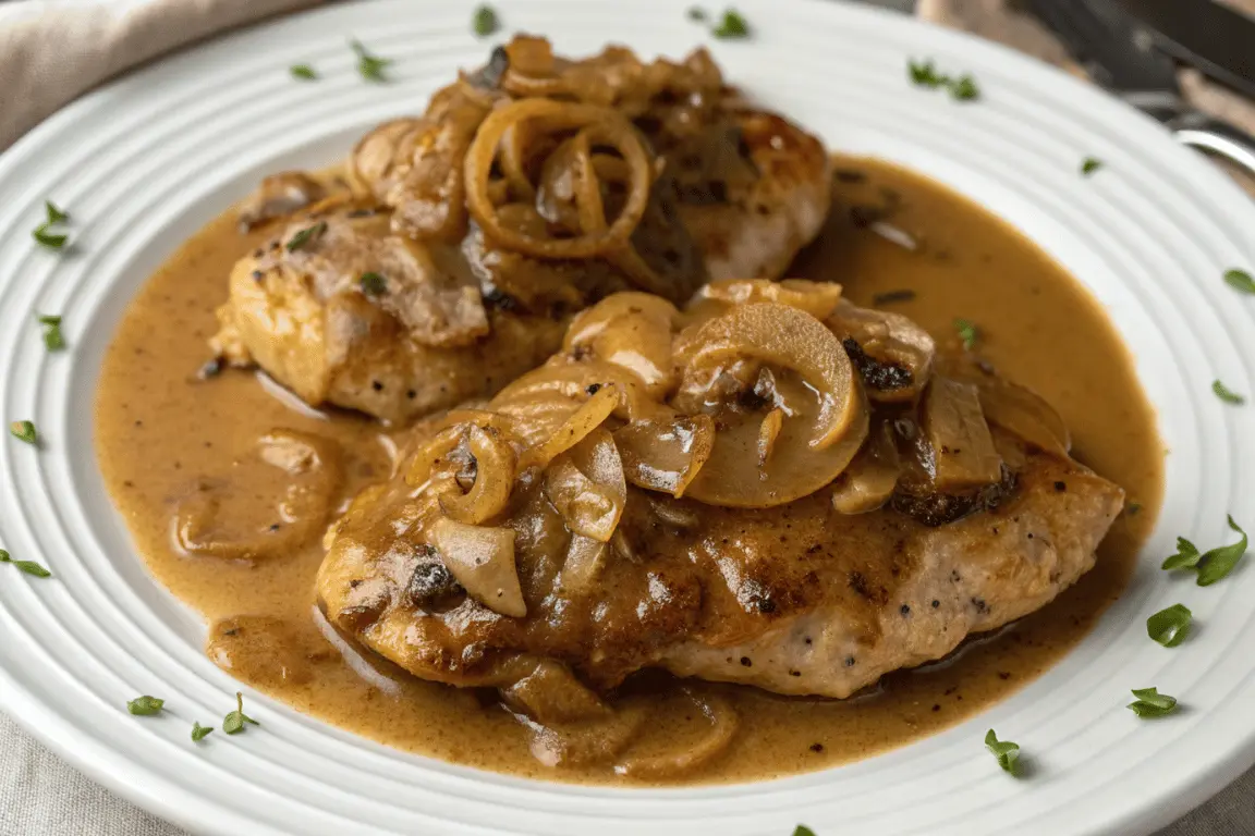 Smothered chicken recipe in creamy Southern gravy