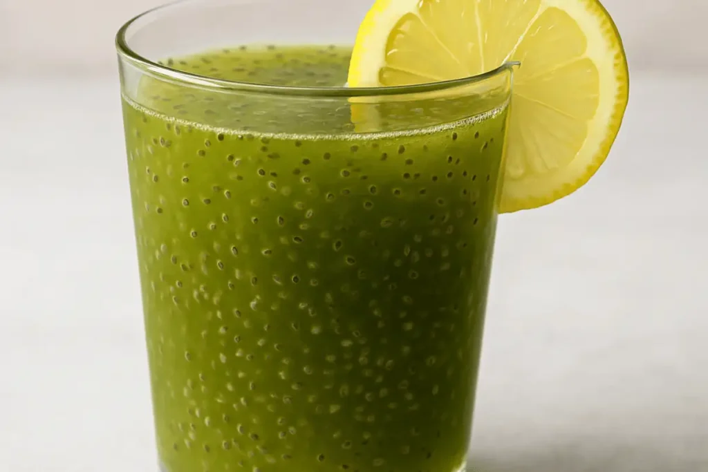 natural Zepbound drink with chia seeds and lemon