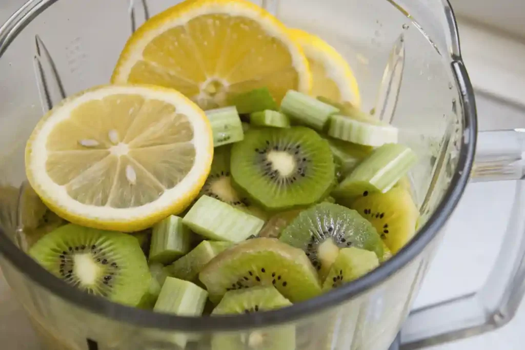 Step-by-step guide for making kiwi juice recipe with a blender