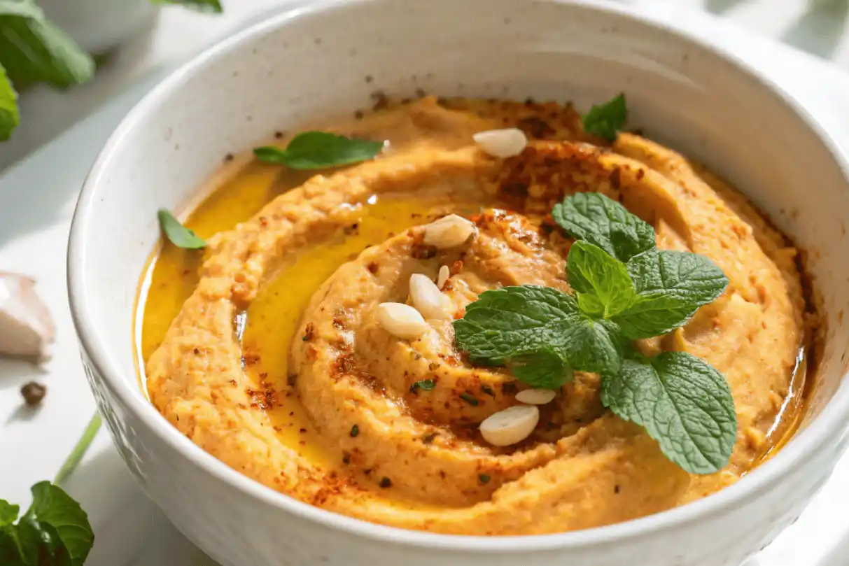 Creamy low FODMAP hummus recipe with vegetables
