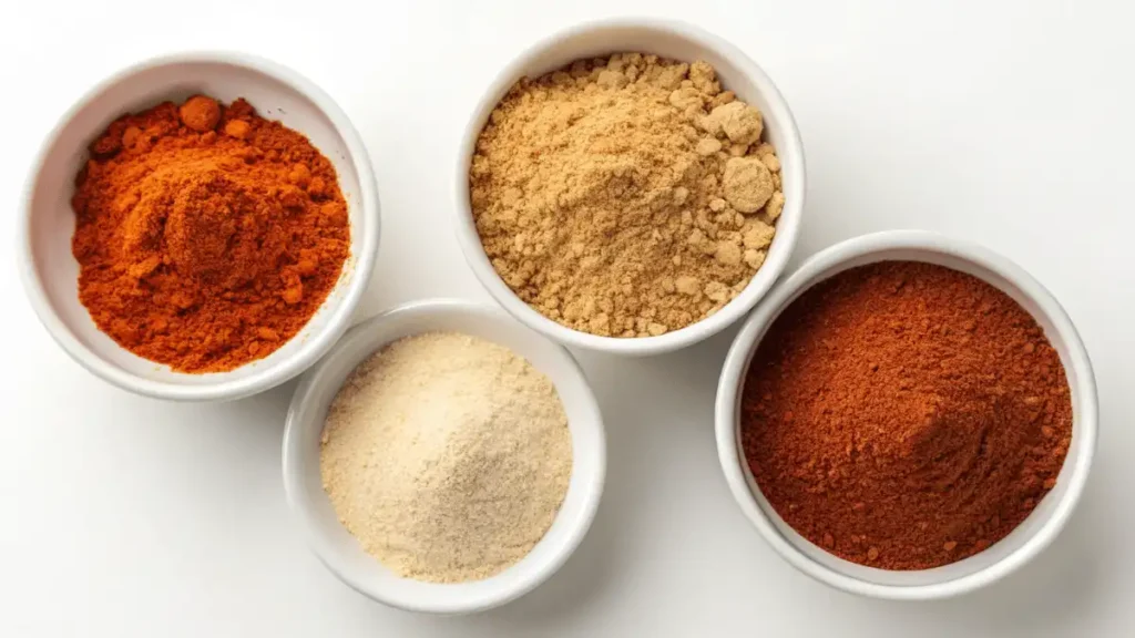 Ingredients for hello fresh fry seasoning recipe including paprika, garlic powder, and onion powder